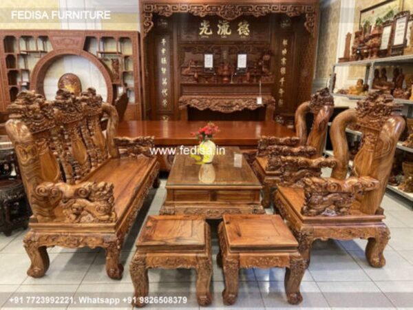 Wooden Sofa Set Wooden Spring Sofa Set No-3434 Damro Wooden Sofa Set