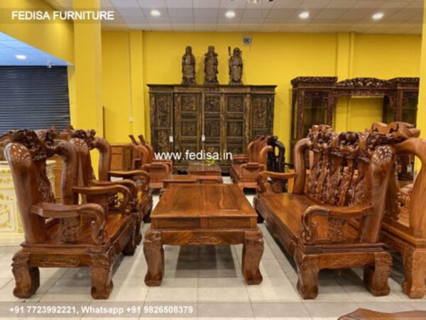 Wooden Sofa Set Wooden Navy Blue L Shaped Couch No-3507 Simple Wooden Sofa Set