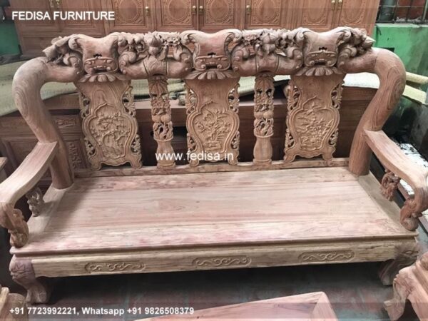 Wooden Sofa Set Wooden Durian L Shape Sofa No-3575 71 Seater Wooden Sofa Set