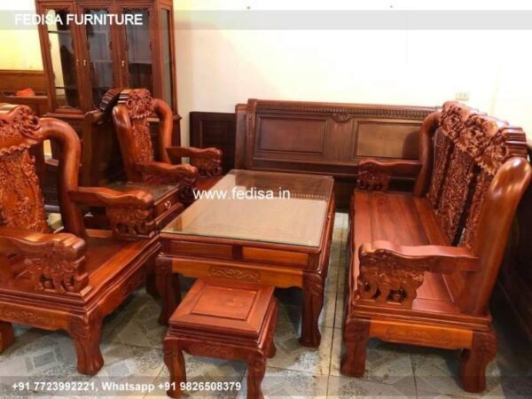 Wooden Sofa Set Wooden Royal Oak Wooden Sofa Set No-3576 73 Seater Wooden Sofa Set