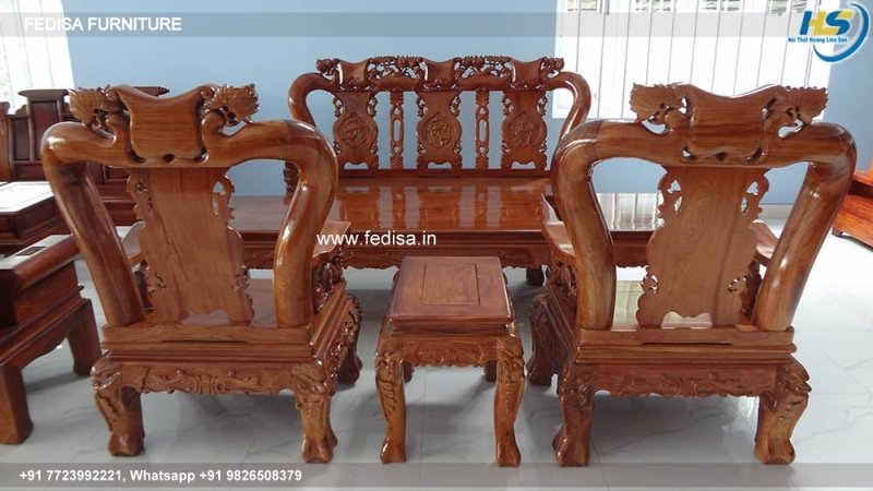 Wooden Sofa Set Wooden L Shape Sofa With Corner Table No-3580 Wooden Carved Sofa Set