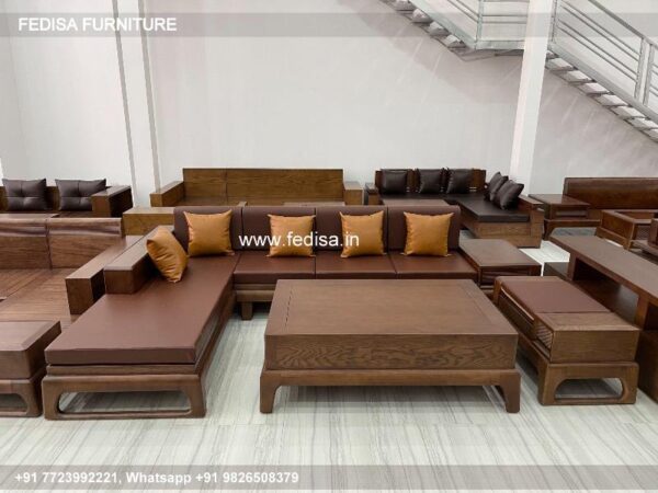Wooden Sofa Set Wooden L Shaped Sofa Recliner No-3589 Best Wooden Sofa