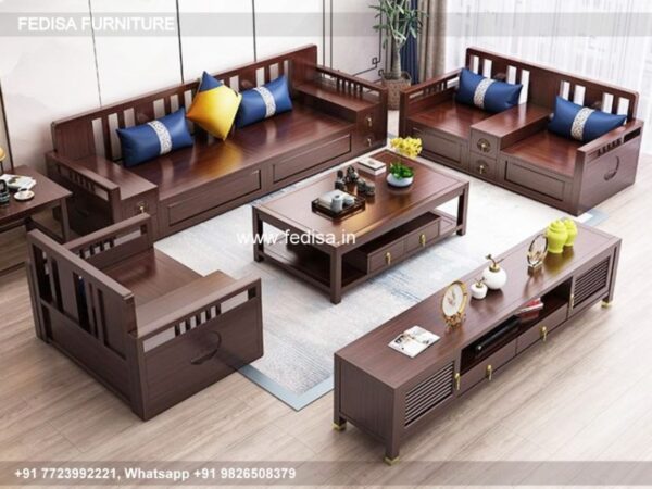 Wooden Sofa Set Wooden L Shape Sofa Home Center No-3606 Designer Wooden Sofa Set