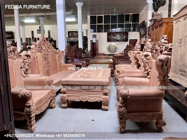 Wooden Sofa Set Wooden Burgundy Leather Living Room Set No-3669 Wooden Setty Set