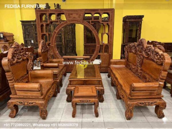 Wooden Sofa Set Wooden Lotus Sofa Set No-3696 Wooden Sofa Online