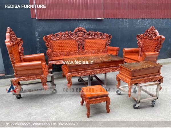 Wooden Sofa Set Wooden Moongil Sofa No-3705 79 Seater Wooden Sofa Set