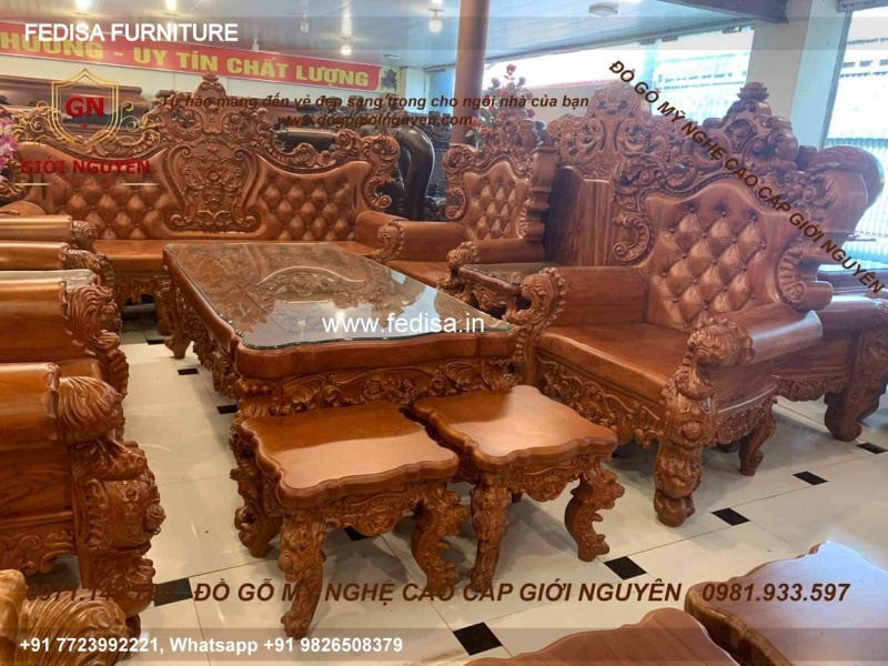 Wooden Sofa Set Wooden 5 And 2 Sofa Set No-3729 Cushion For Wooden Sofa Set