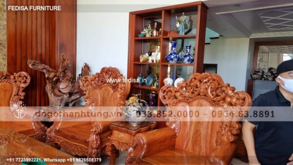 Wooden Sofa Set Wooden 4 Piece Living Room Furniture Sets No-3800 Royal Oak Wooden Sofa Set