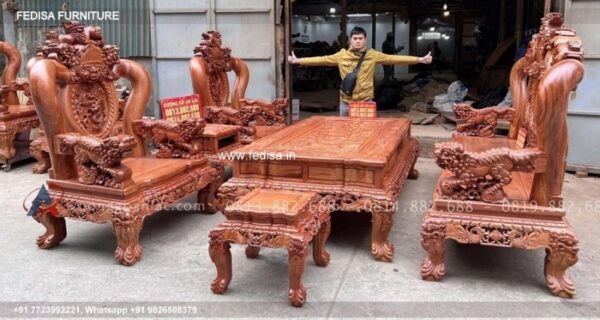 Wooden Sofa Set Wooden L Type Sofa No-3894 Wooden Carved Sofa Set