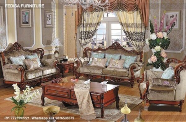 Wooden Sofa Set Wooden Simple Sofa Set No-3922 L Shape Wooden Sofa Set