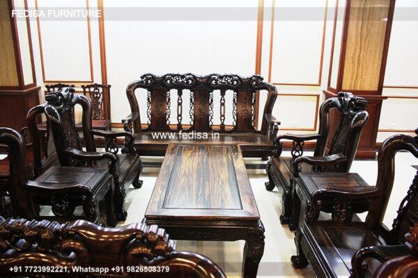 Wooden Sofa Set Wooden Fabric Sofa Set No-3929 9 Seater Wooden Sofa Set