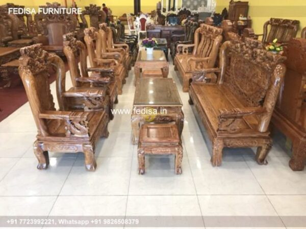 Wooden Sofa Set Wooden Genuine Leather Sofa Set No-4018 8 Seater Wooden Sofa Below 10000
