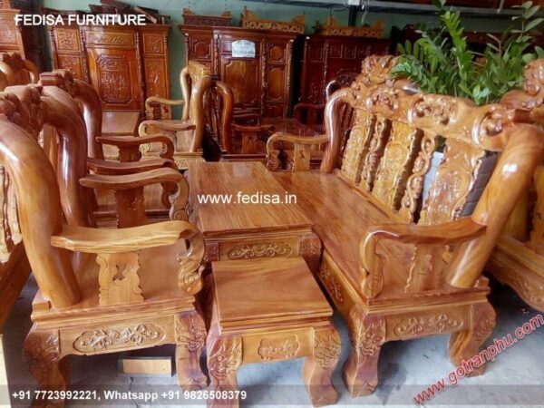 Wooden Sofa Set Wooden Setty Set No-4049 Royal Oak Wooden Sofa Set