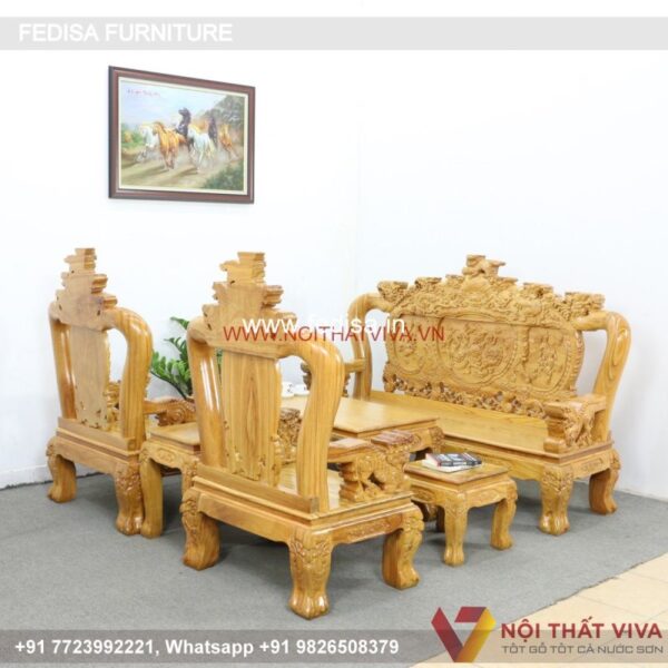 Wooden Sofa Set Classic Wooden Sofa Set No-4051 Black Wooden Sofa Set