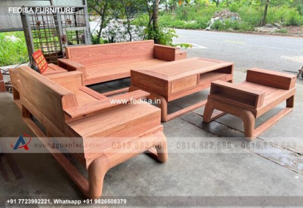 Wooden Sofa Set Wooden Navy Blue Couch Set No-4104 Godrej Wooden Sofa
