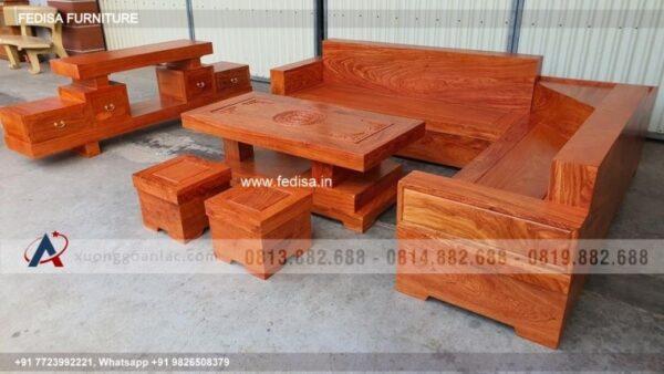 Wooden Sofa Set Wooden U Shape Corner Sofa No-4118 Wooden Sofa Set Low Price