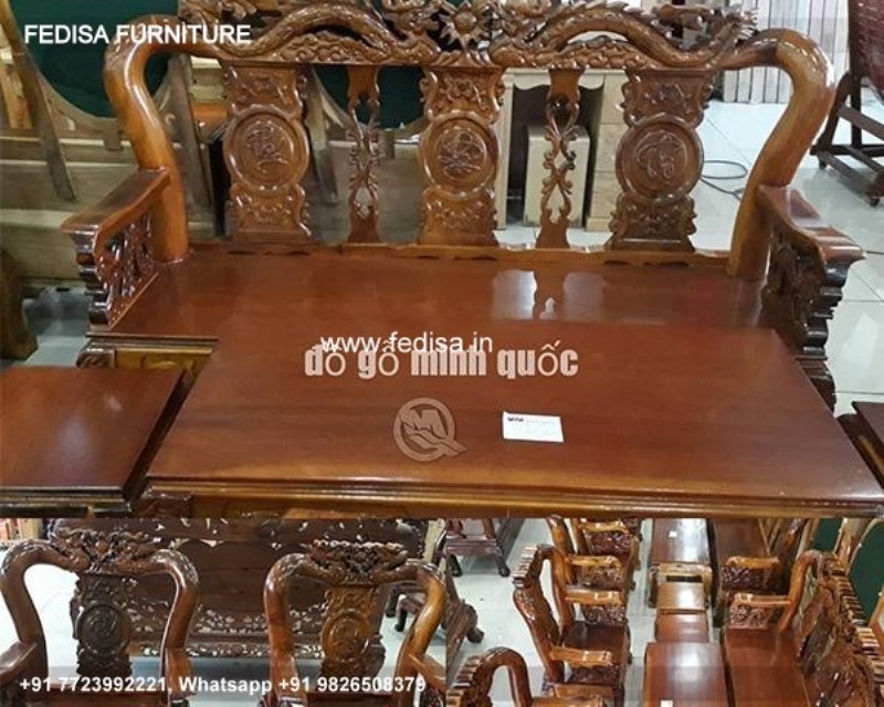 Wooden Sofa Set Wooden Royal Blue Living Room Set No-4128 Wooden Sofa Set