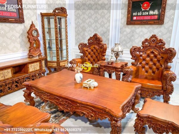 Wooden Sofa Set Wooden L Shaped Sectional Sofa No-4155 Wooden Street Sofa Set
