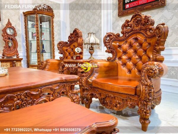 Wooden Sofa Set Wooden Brown Leather Living Room Set No-4156 Wooden Sofa Set Amazon