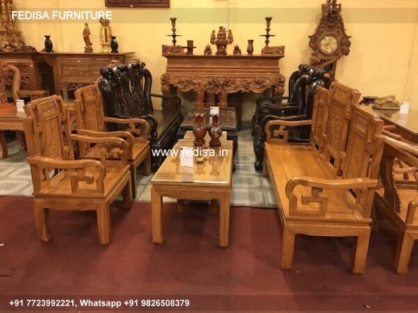 Wooden Sofa Set Wooden Golden Sofa Set No-4279 39 Seater Wooden Sofa Set