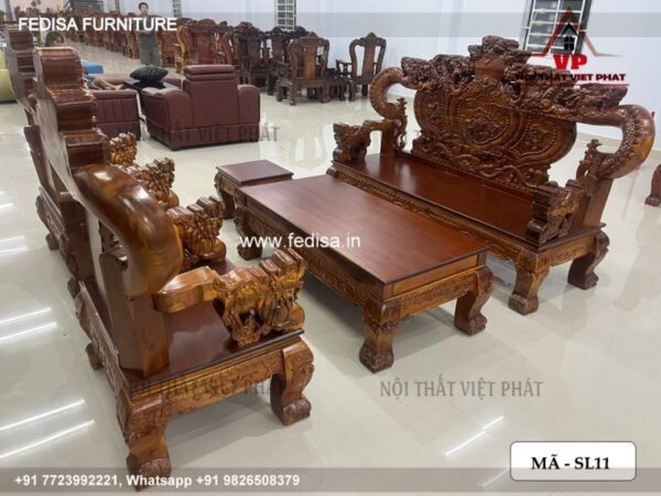 Wooden Sofa Set Wooden Mini L Shaped Couch No-4399 Urban Ladder Wooden Sofa