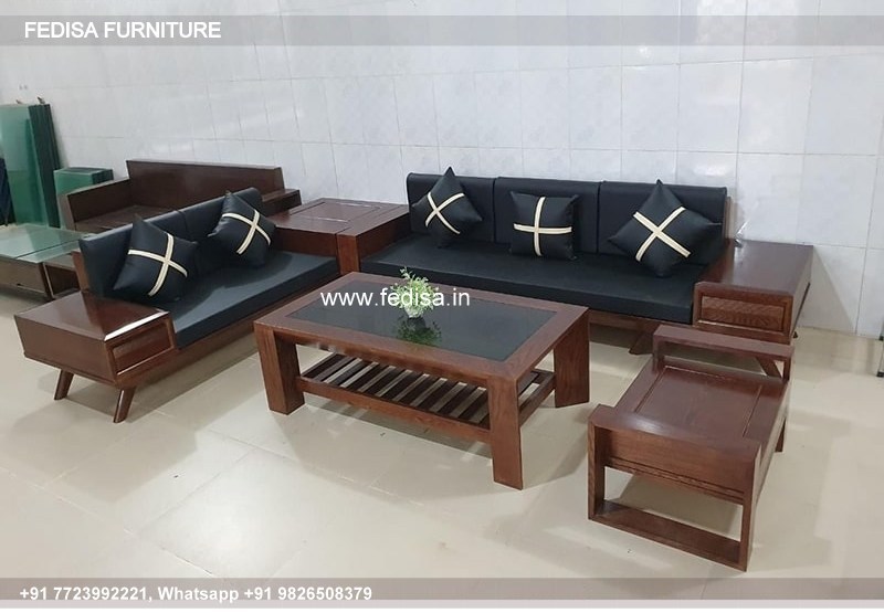 Wooden Sofa Set Wooden L Shape Small Sofa No-4463 Damro Wooden Sofa Set