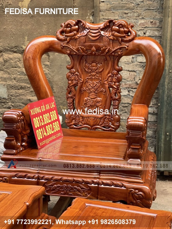 Wooden Sofa Set Wooden L Seater Couch No-4620 Antique Wooden Sofa Set