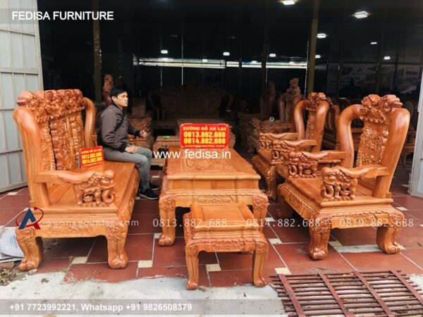 Wooden Sofa Set Wooden Red Living Room Sets No-4622 Latest Wooden Sofa