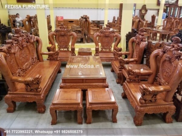 Wooden Sofa Set Wooden Brown Living Room Sets No-4691 Wooden Sofa 5 Seater