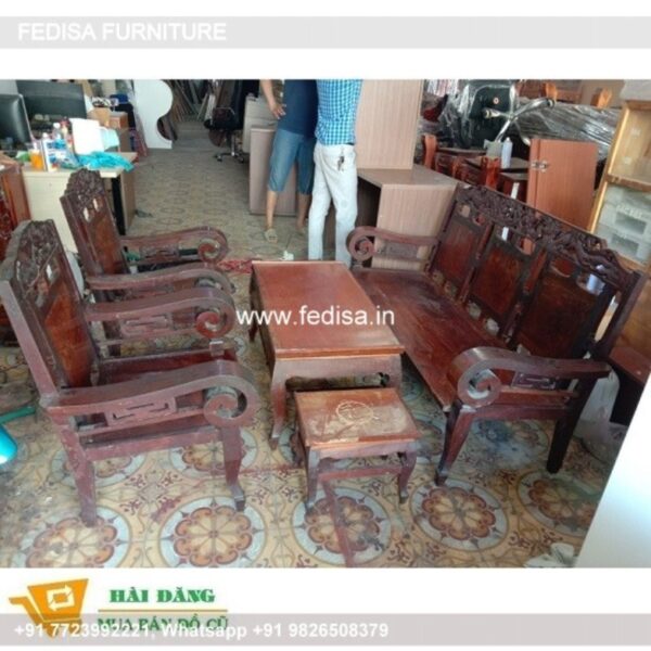 Wooden Sofa Set Wooden Brown Color Sofa Set No-4697 Wooden Frame Sofa Set