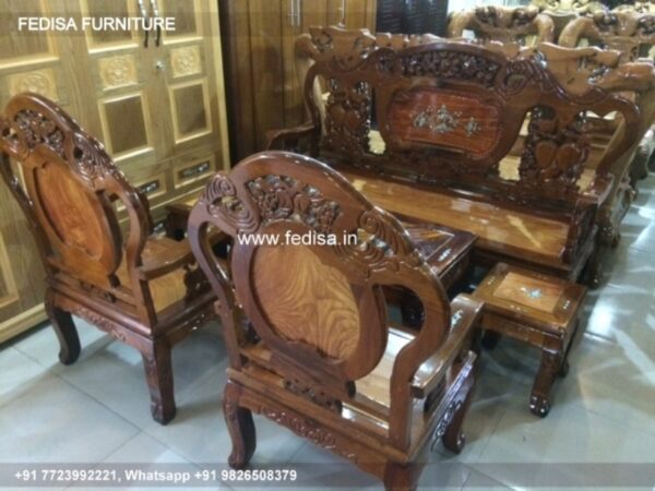 Wooden Sofa Set Wooden Six Seater Sofa Set No-4698 Wooden Setty Set