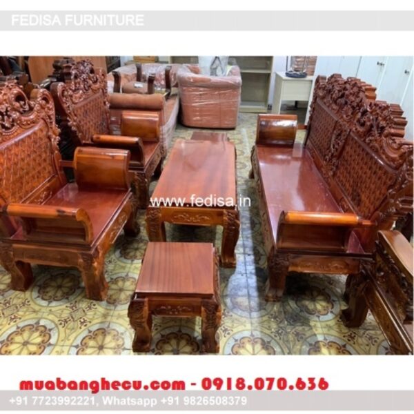 Wooden Sofa Set Wooden Sitting Room Furniture Set No-4715 Wooden Corner Sofa