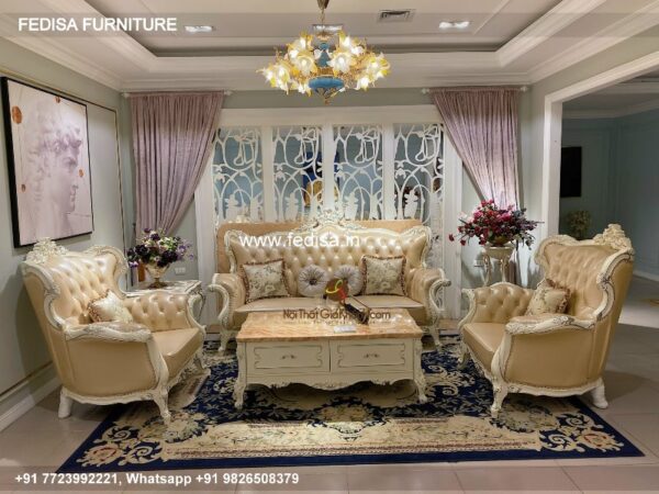 Wooden Sofa Set Wooden White Leather Furniture Set No-4748 Best Wooden Sofa