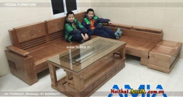 Wooden Sofa Set Wooden L Shape Sofa Set With Center Table No-4778 Wooden Sofa Set