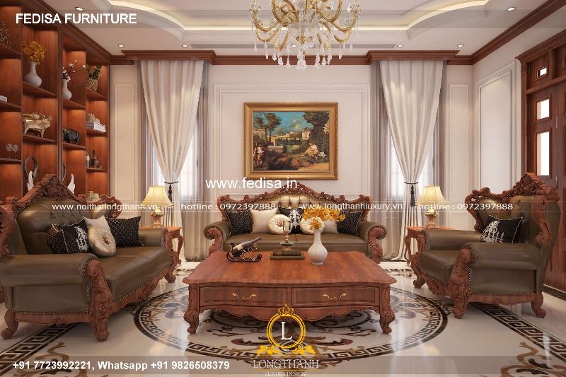 Wooden Sofa Set Wooden L Shaped Sleeper Sectional No-4804 Wooden Carved Sofa Set