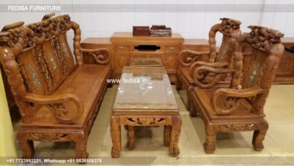 Wooden Sofa Set Wooden Center Table For L Shape Sofa No-4846 21 Seater Wooden Sofa