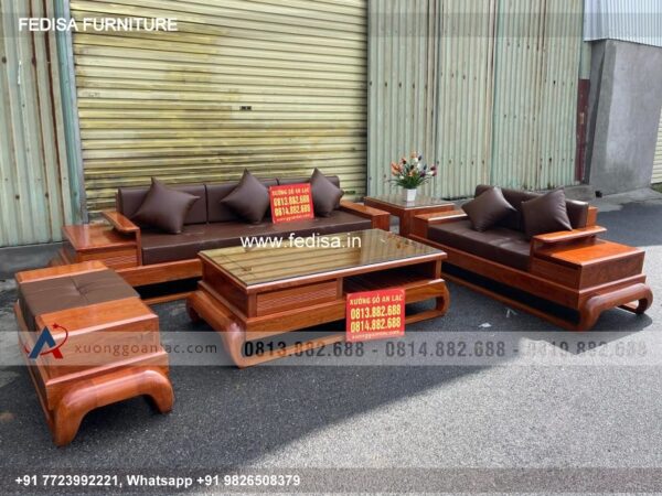 Wooden Sofa Set Wooden Four Seater Sofa Set No-4852 Wooden Setty