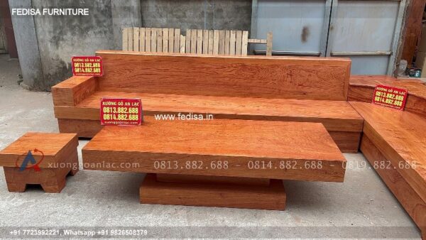 Wooden Sofa Set Wooden 8 Seater Sofa L Shape No-4861 Simple Wooden Sofa Set