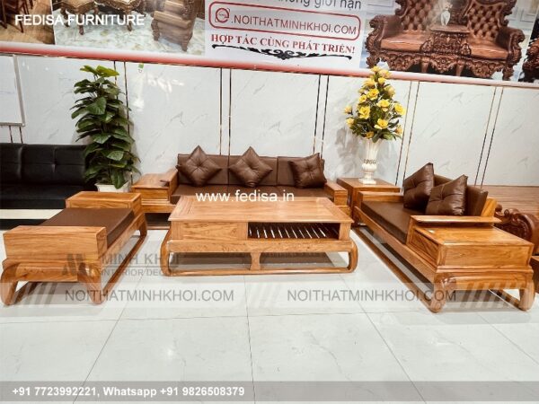 Wooden Sofa Set Wooden Durian L Shape Sofa No-4864 75 Seater Wooden Sofa Set