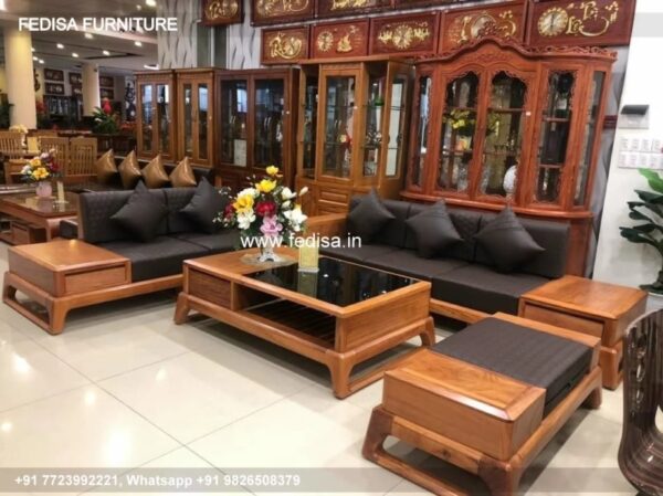 Wooden Sofa Set Wooden L Shape Wooden Sofa Set No-4928 22 Seater Wooden Sofa Below 10000