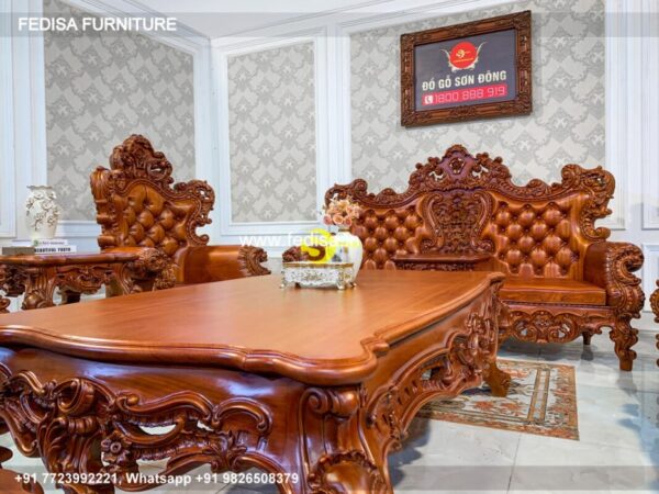 Wooden Sofa Set Wooden Studded Sofa Set No-4977 Wooden Sofa Set Online