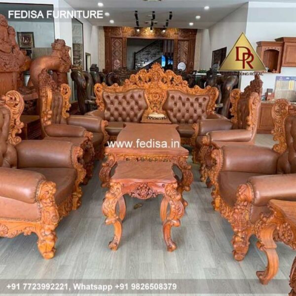 Wooden Sofa Set Wooden Moongil Sofa No-4994 83 Seater Wooden Sofa Set