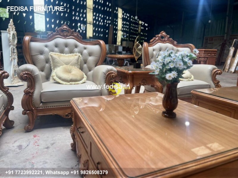 Wooden Sofa Set Wooden Green Couch Set No-5000 Wooden Street Sofa Set