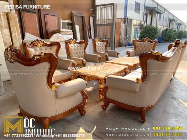 Wooden Sofa Set Wooden 6 Seater L Shaped Couch No-5028 Wooden Sofa Set Low Price