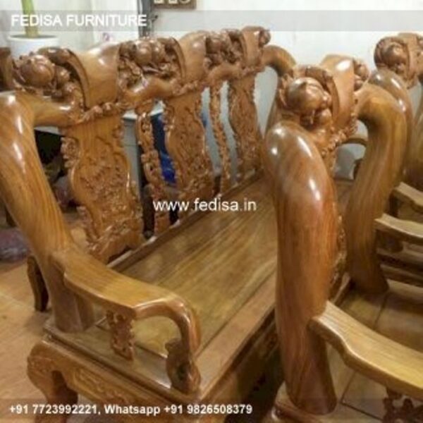 Wooden Sofa Set Wooden New Sofa Set No-5210 Black Wooden Sofa Set