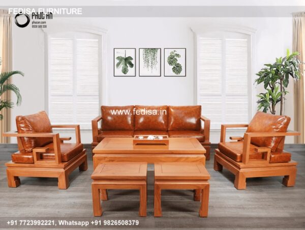 Wooden Sofa Set Wooden Simple Sofa Set No-5211 L Shape Wooden Sofa Set