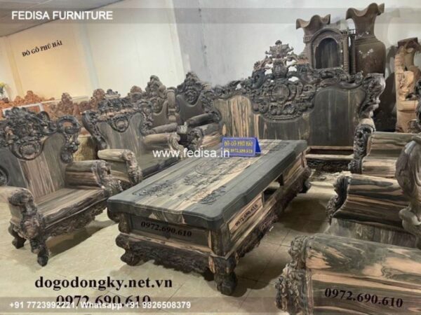 Wooden Sofa Set Wooden Black Living Room Set No-5220 Wooden Sofa Cushion Set Price