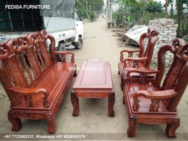 Wooden Sofa Set Wooden L Shaped Sectional Couch No-5239 Wooden Sofa Set For Living Room