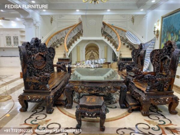 Wooden Sofa Set Wooden Velvet Living Room Set No-5358 L Shape Wooden Sofa