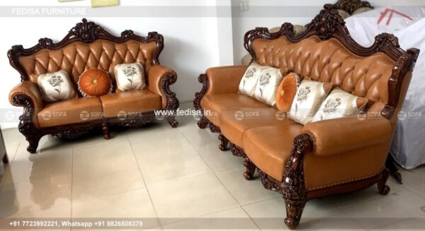 Wooden Sofa Set Wooden White Leather Living Room Set No-5362 Damro Wooden Sofa Set